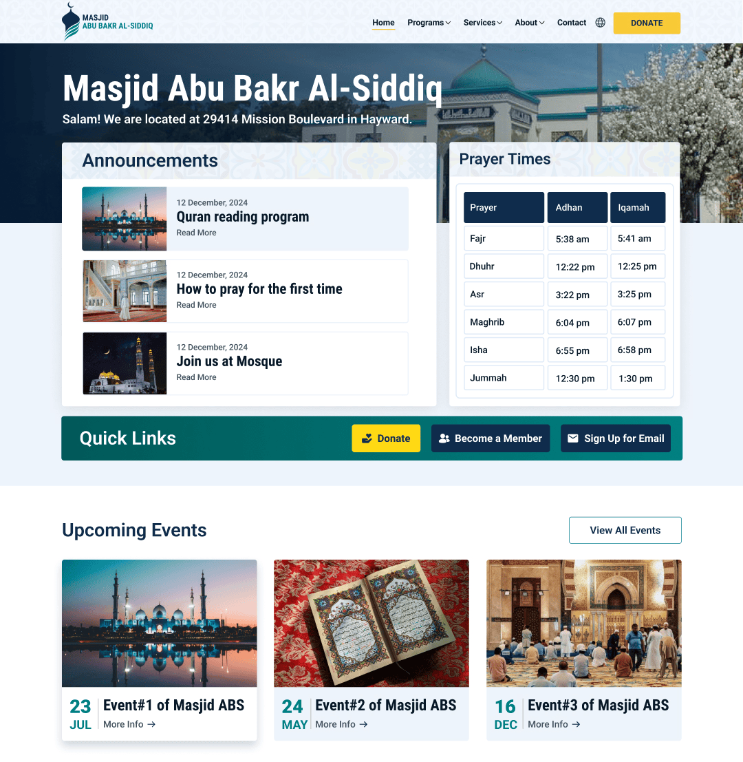 Masjid ABS Landing Page 1